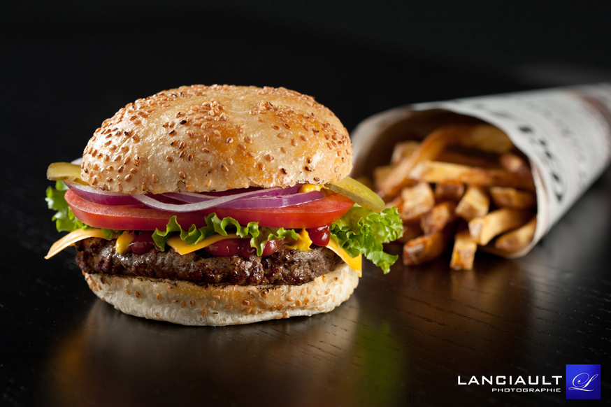 photographe culinaire hamburger fast food